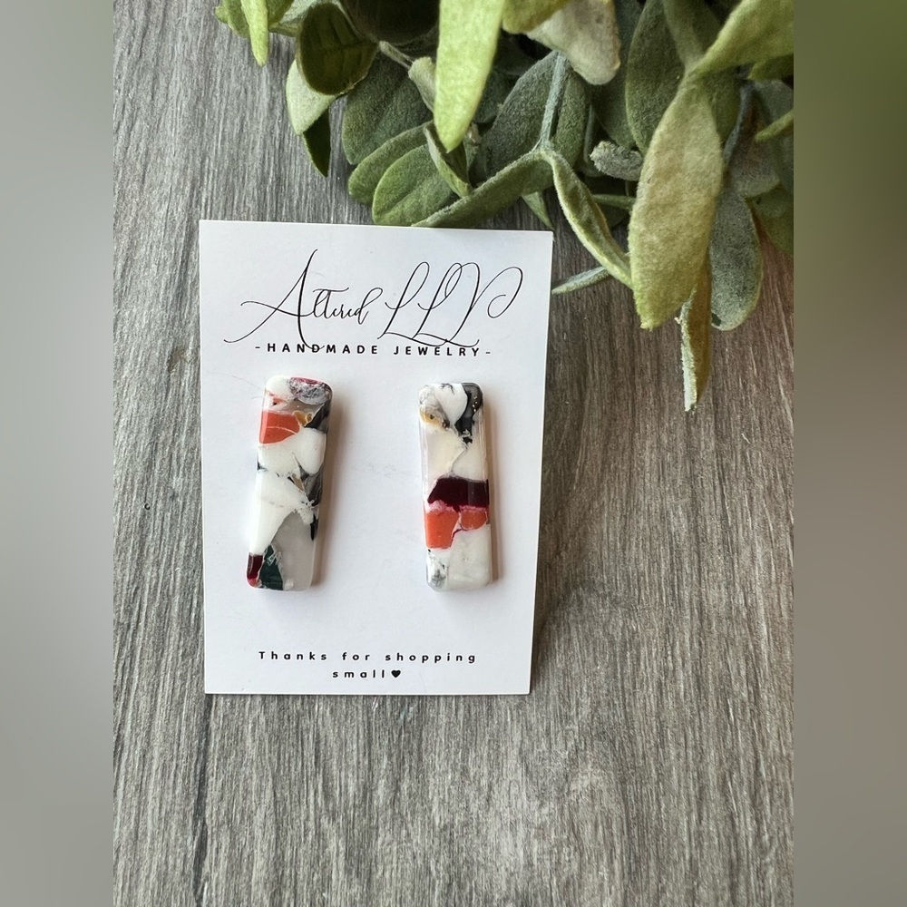 2/$10 Artful Handmade Multicolor Earrings